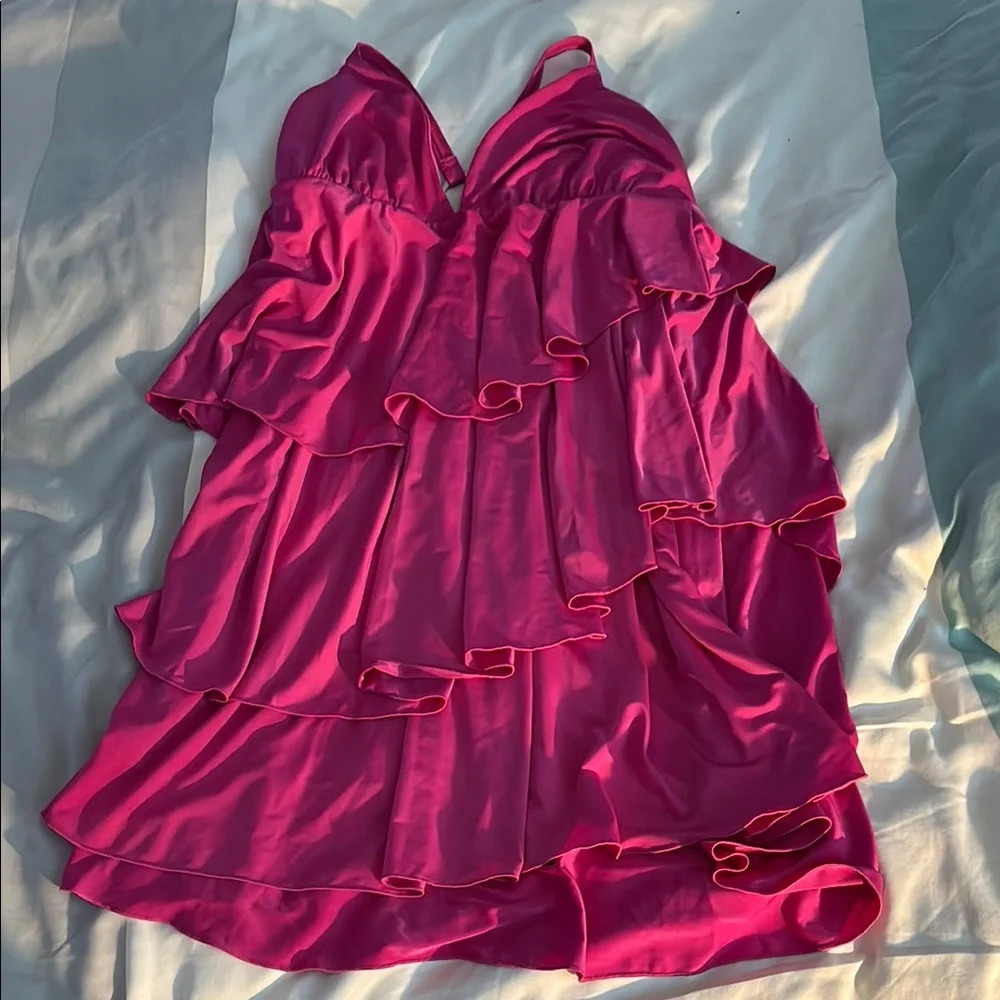 Vibrant Pink Ruffled Dress - Picture 1 of 1